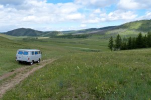 Mongolie Khentii camionnette steppe